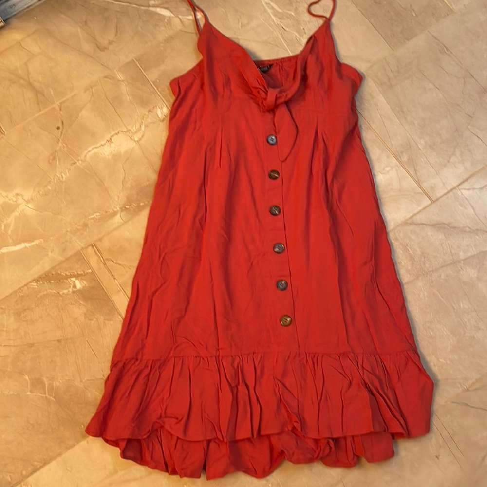 BloomChic Red Button-Down Dress